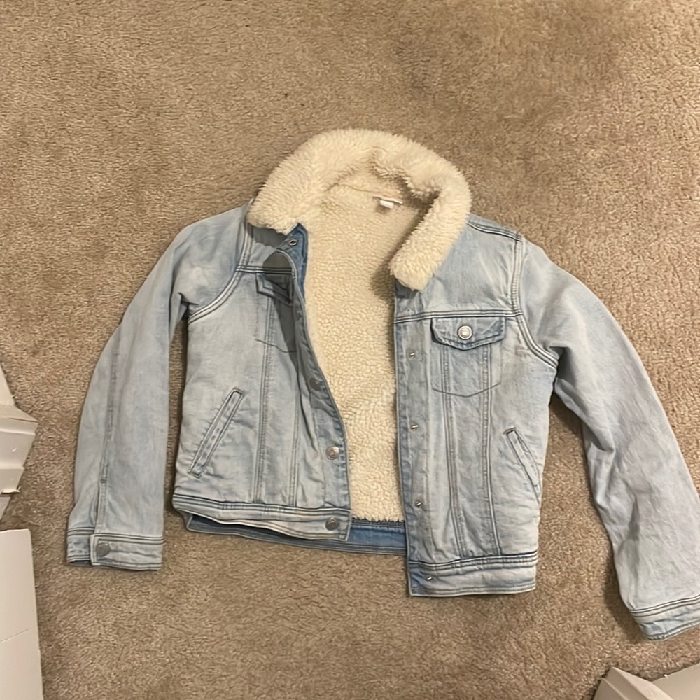 Children fur jean jacket